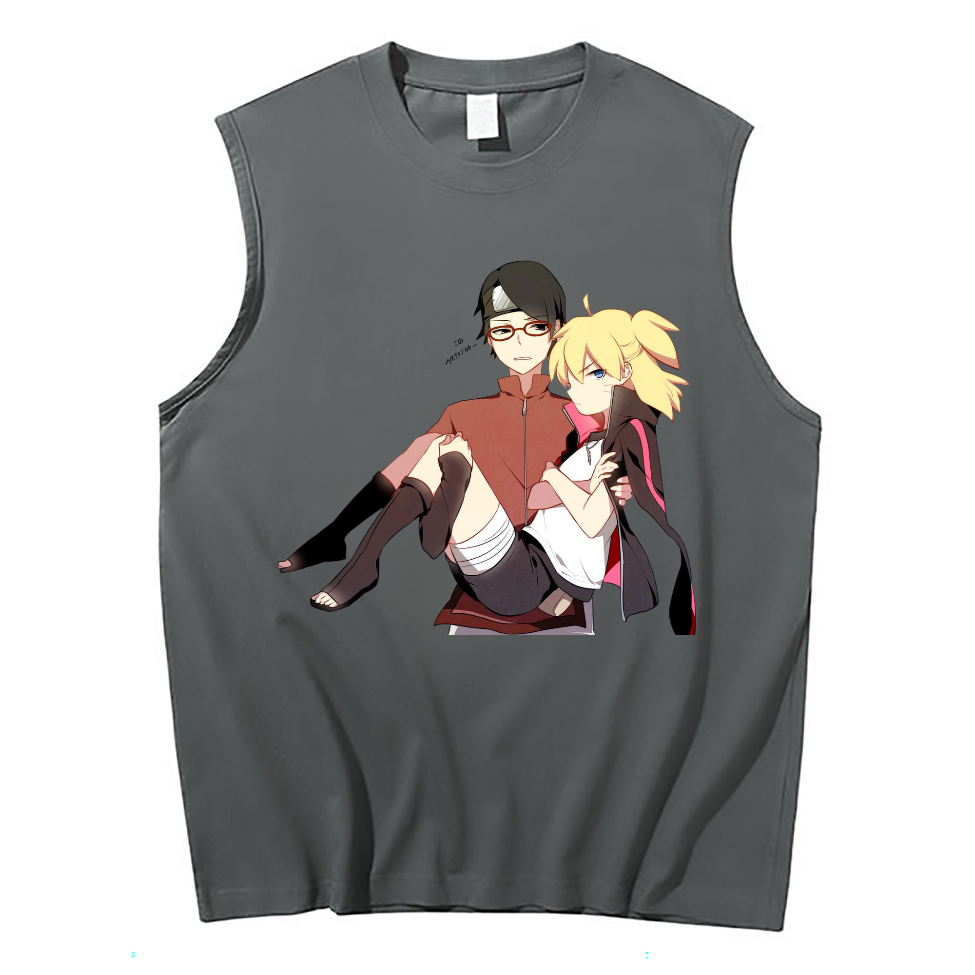 （画像用） NARUTO -ナルト- うちは サラダ Uchiha Sarada コットン100％タンクトップ（フロントプリント）